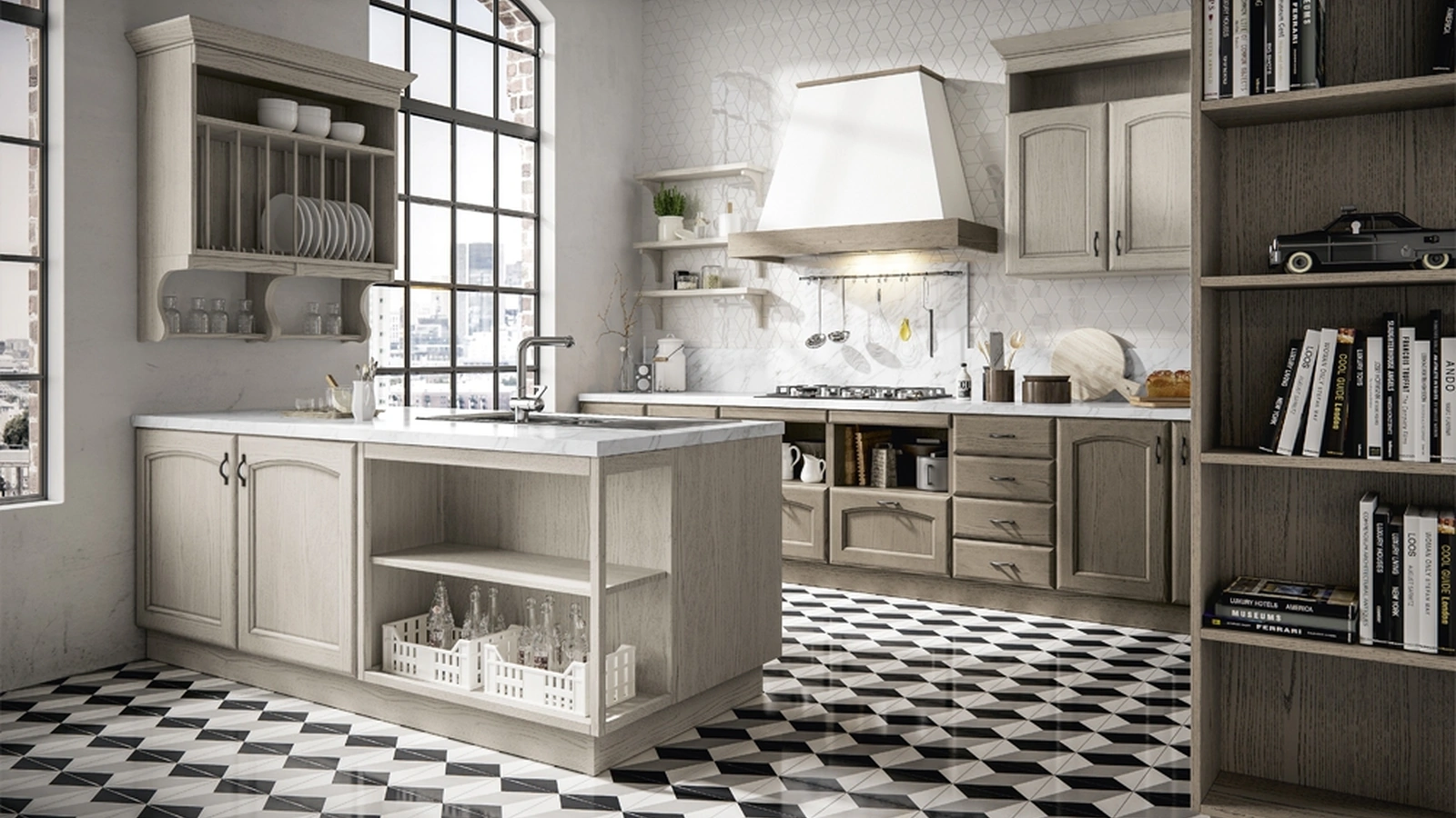 Cucina Classica Cantica con penisola di Home Cucine