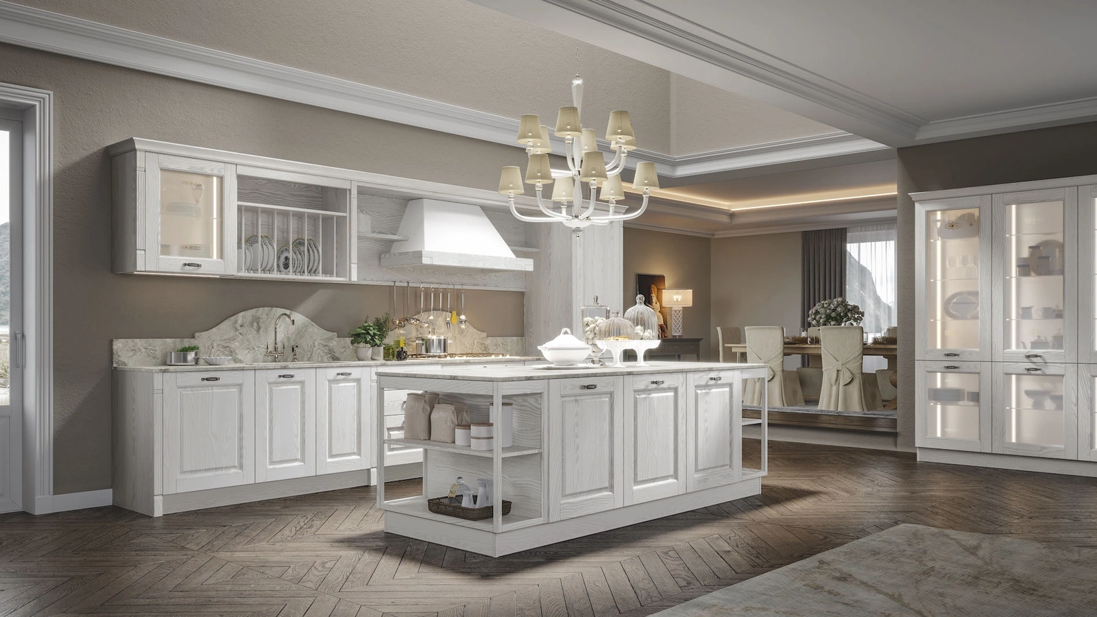 Cucina Classica Contea con isola di Home Cucine