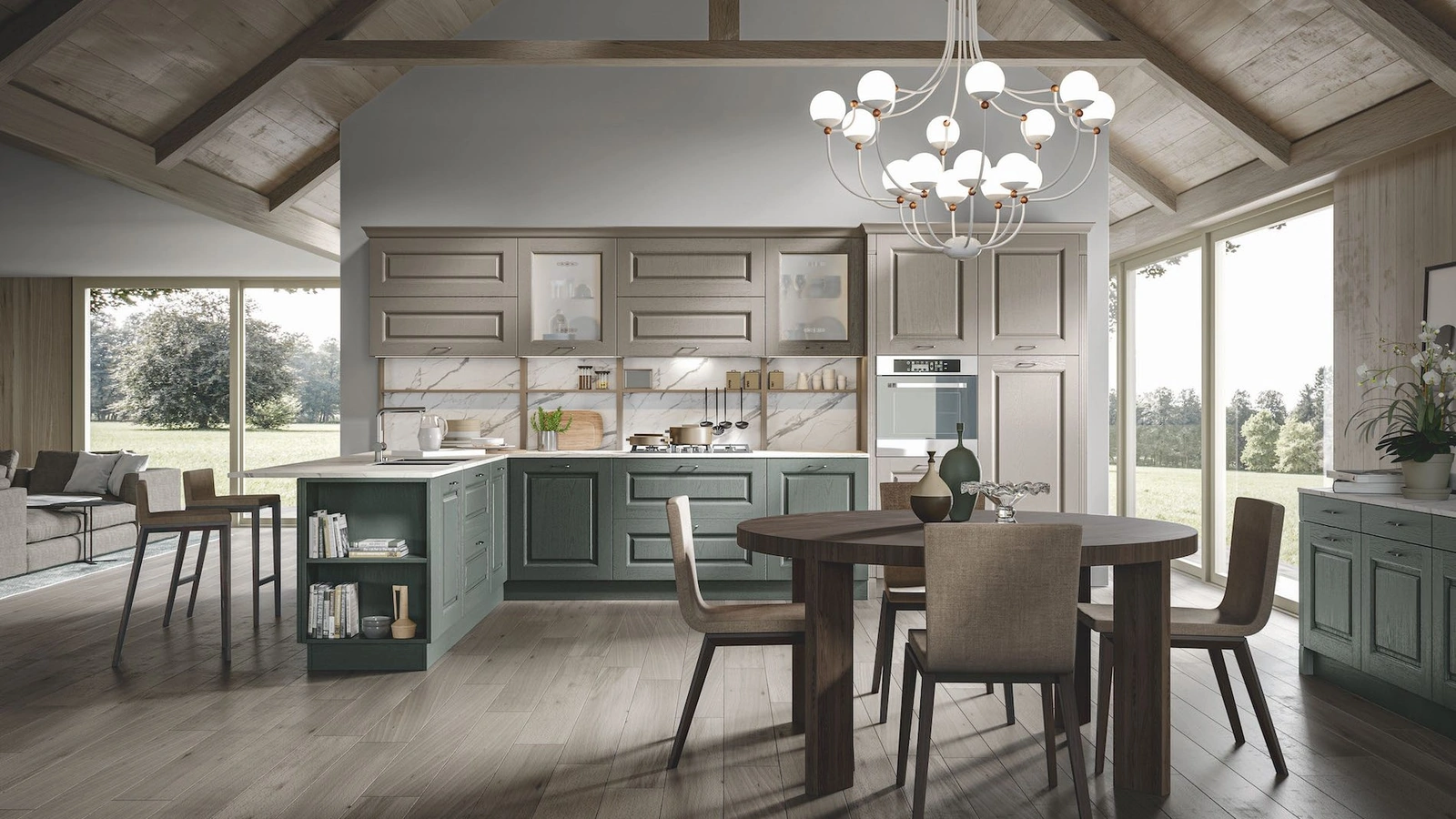 Cucina Classica Contea con penisola di Home Cucine