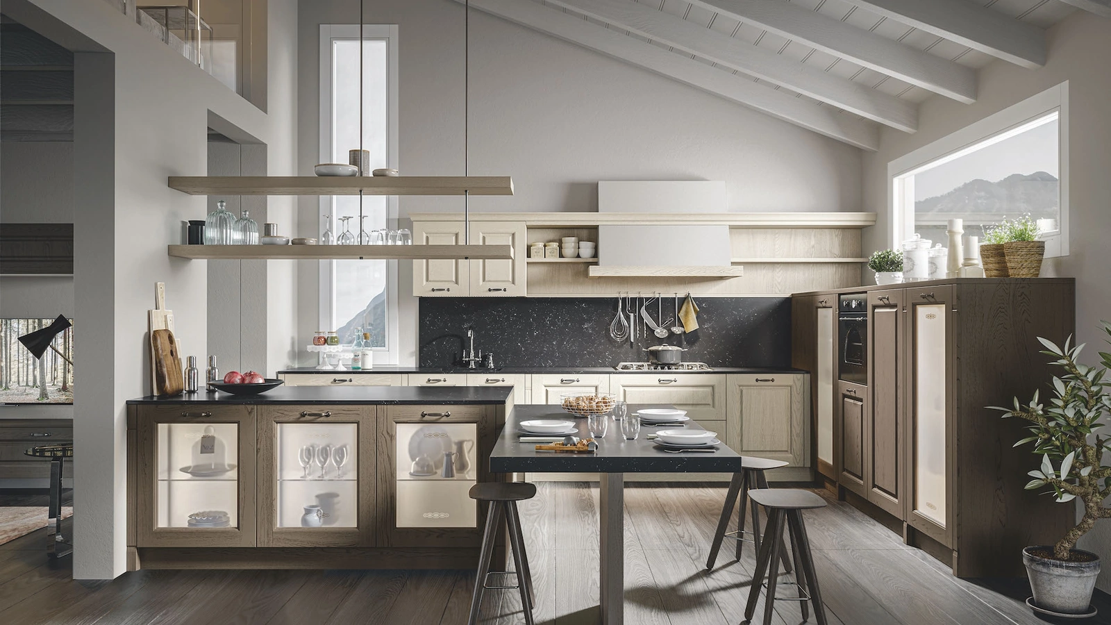 Cucina Classica Contea con penisola di Home Cucine