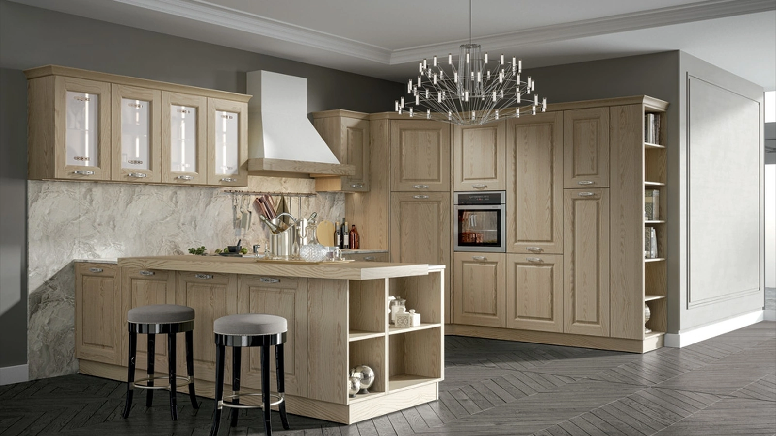 Cucina Classica Contea con penisola di Home Cucine