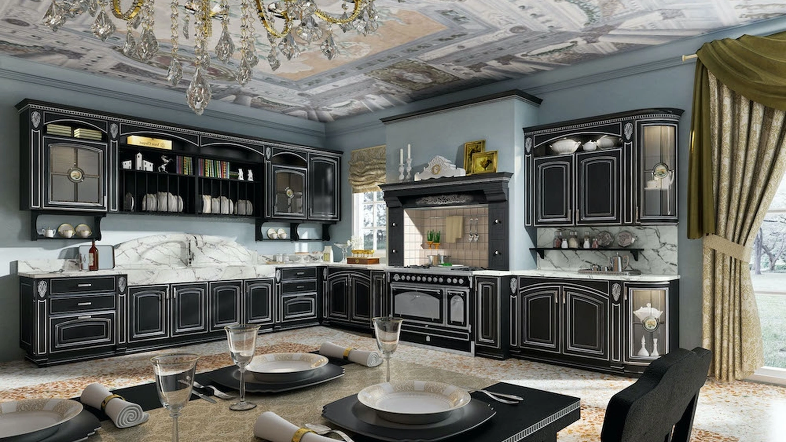 Cucina Classica Gold Elite angolare di di Home Cucine