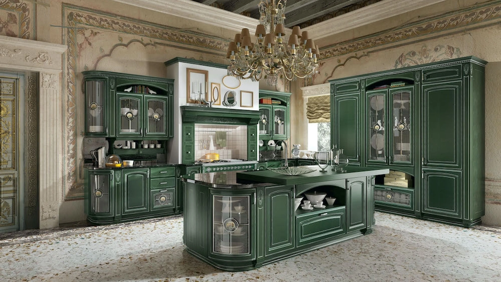 Cucina Classica Gold Elite con isola di Home Cucine