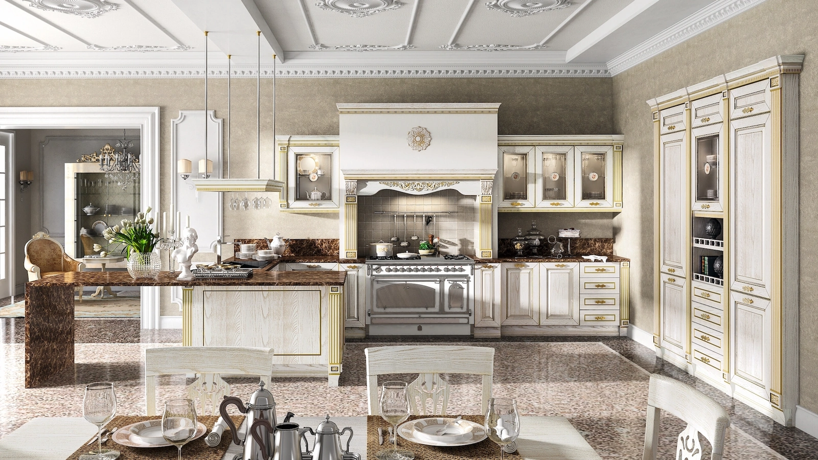 Cucina Classica Imperial con penisola di Home Cucine