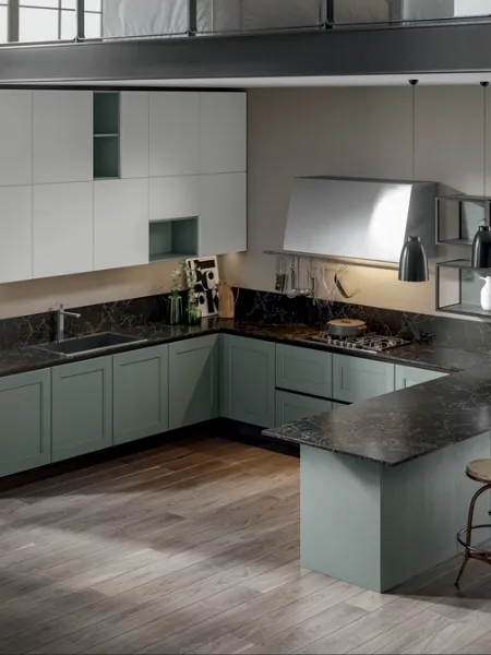 Cucina Classica Olimpia con penisola di Home Cucine