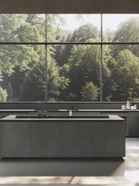 Cucina Design in bilaminato con isola Balance di Binova