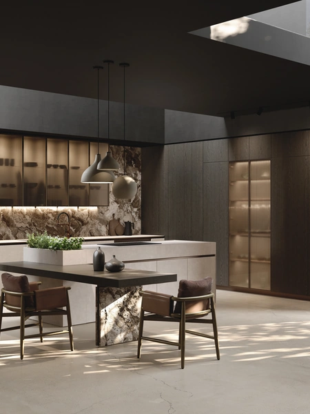 Cucina Design con isola Balance Superwood di Binova