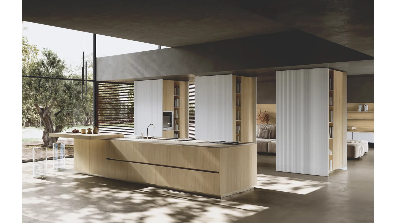 Cucina Design con isola Bluna Wey di Binova