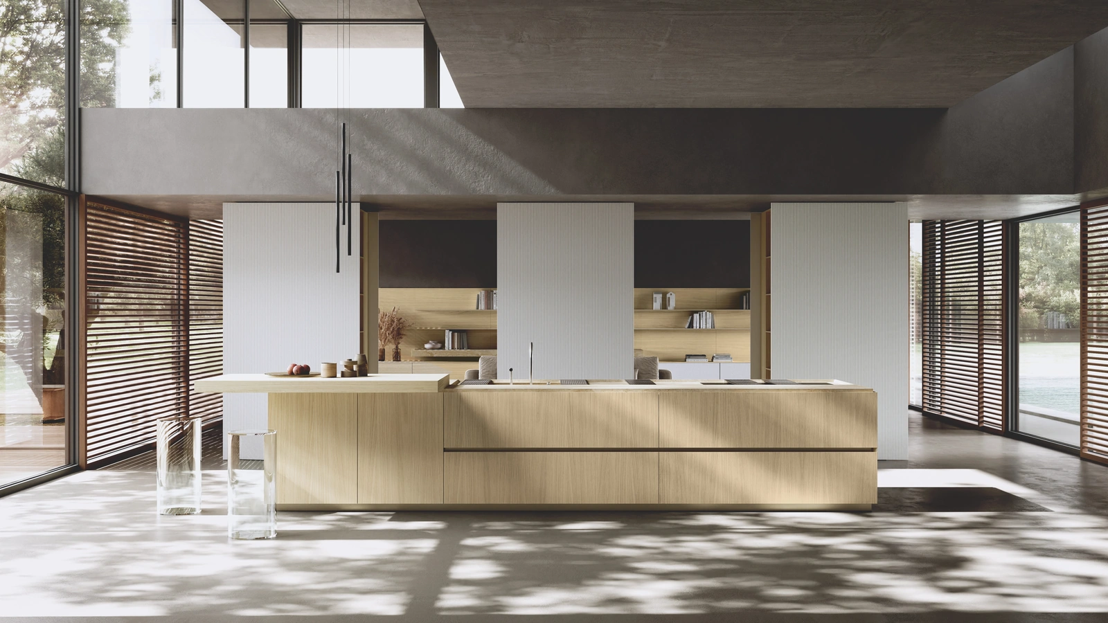 Cucina Design con isola Bluna Wey di Binova