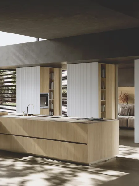 Cucina Design con isola Bluna Wey di Binova