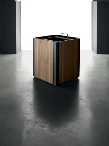 Cucina Design blocco funzione lavaggio in legno Noce Canaletto Ono Water di Binova