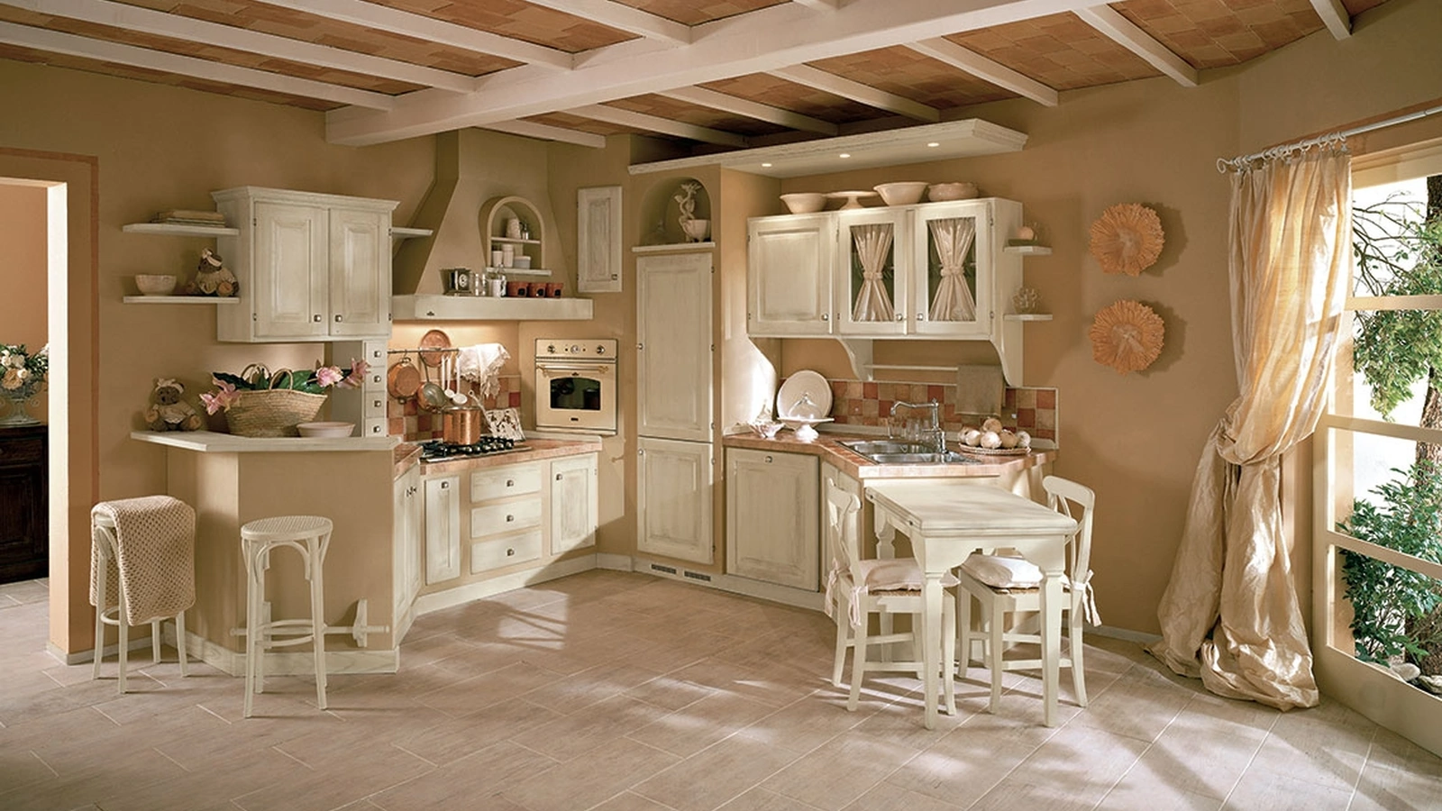 Cucina angolare in Muratura e legno Sogno Mughetto di Zappalorto