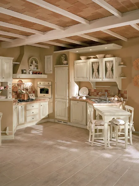 Cucina angolare in Muratura e legno Sogno Mughetto di Zappalorto