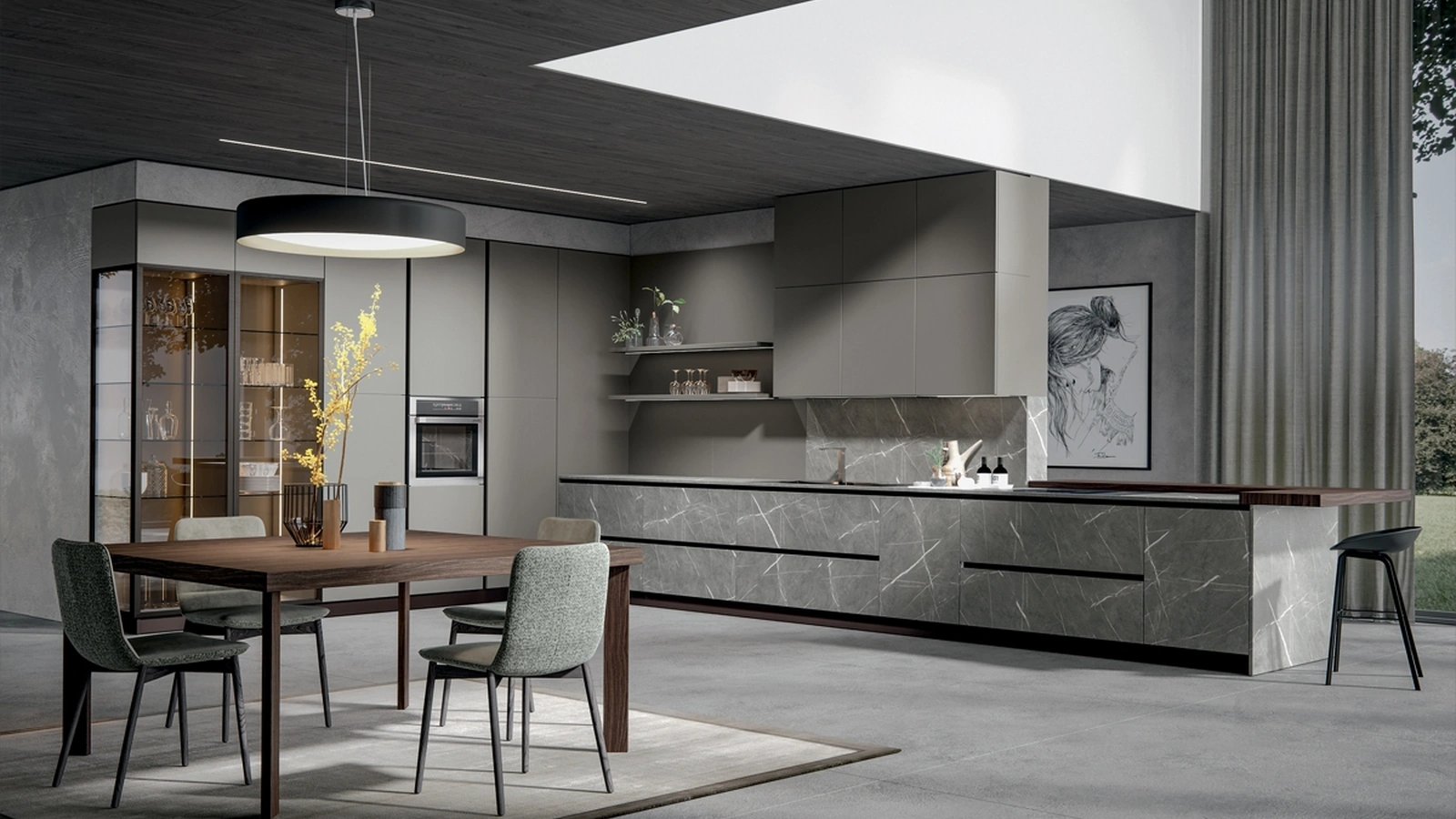 Cucina Moderna Aura con penisola di Home Cucine