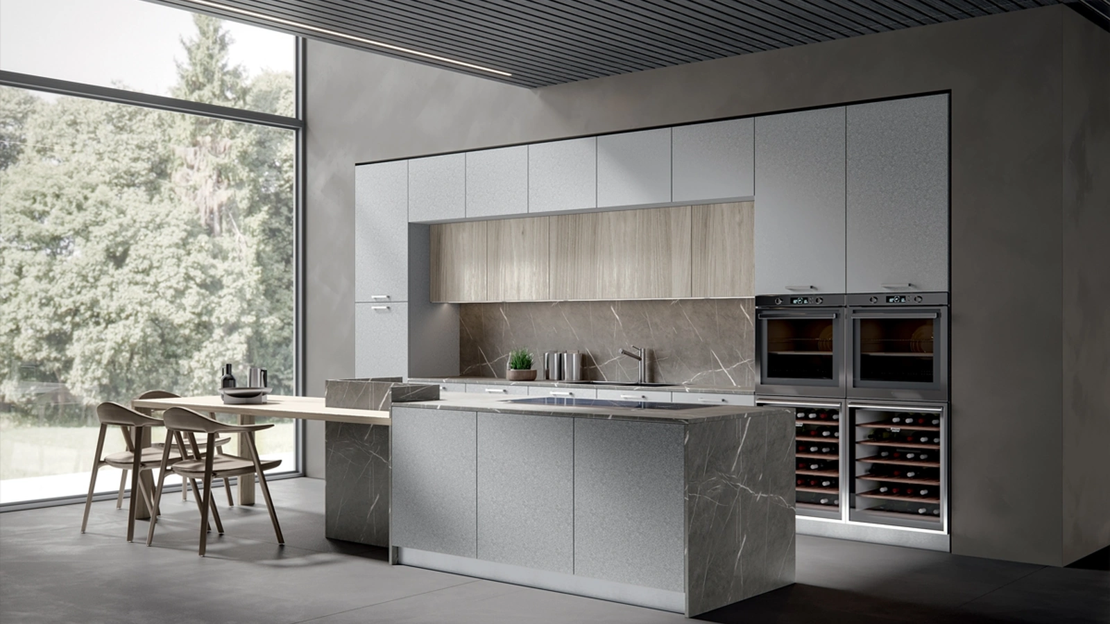 Cucina Moderna Aura con isola di Home Cucine