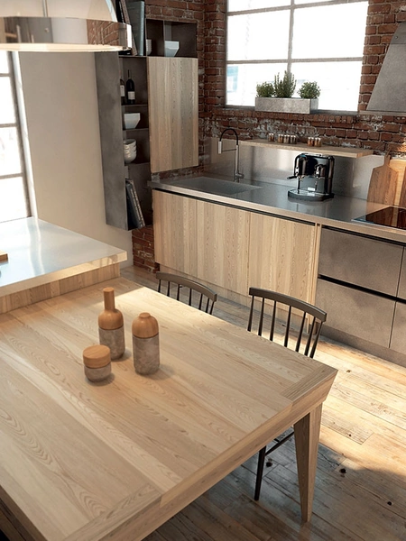 Cucina Moderna Bistrò in legno con penisola di Zappalorto