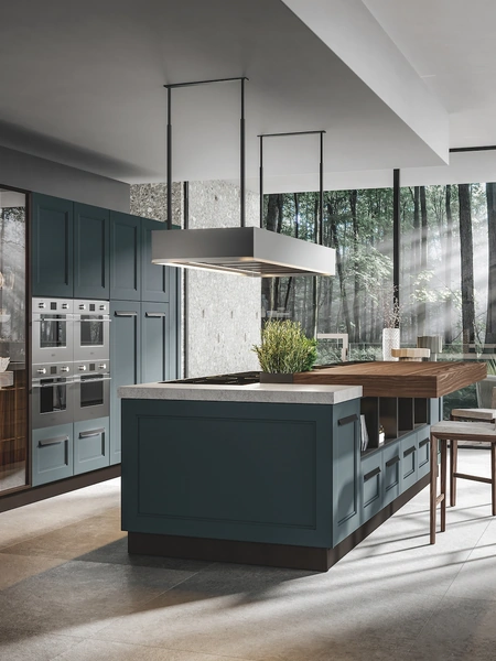 Cucina Moderna Boston con isola in laccato opaco di Home Cucine