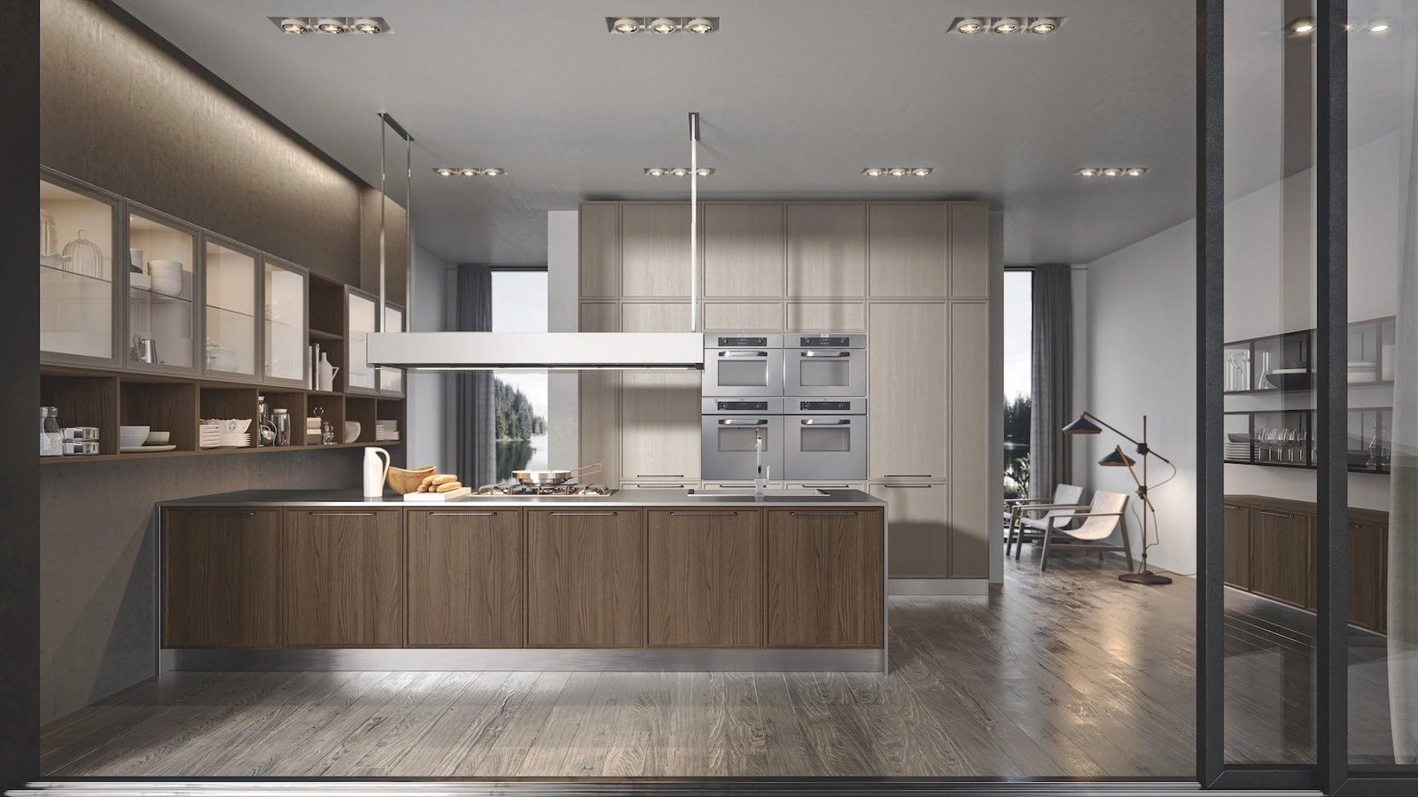 Cucina Moderna Estetica con penisola in frassino di Home Cucine