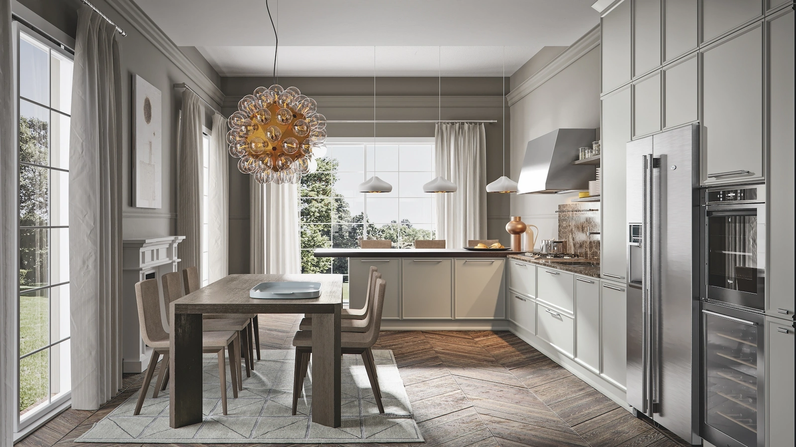 Cucina Moderna Etica Estetica con penisola di Home Cucine