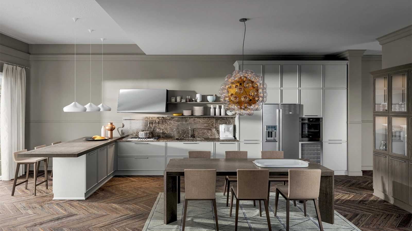 Cucina Moderna Etica Estetica con penisola di Home Cucine