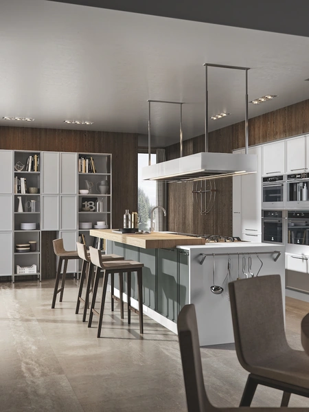 Cucina Moderna in laccato opaco Etica con isola di Home Cucine