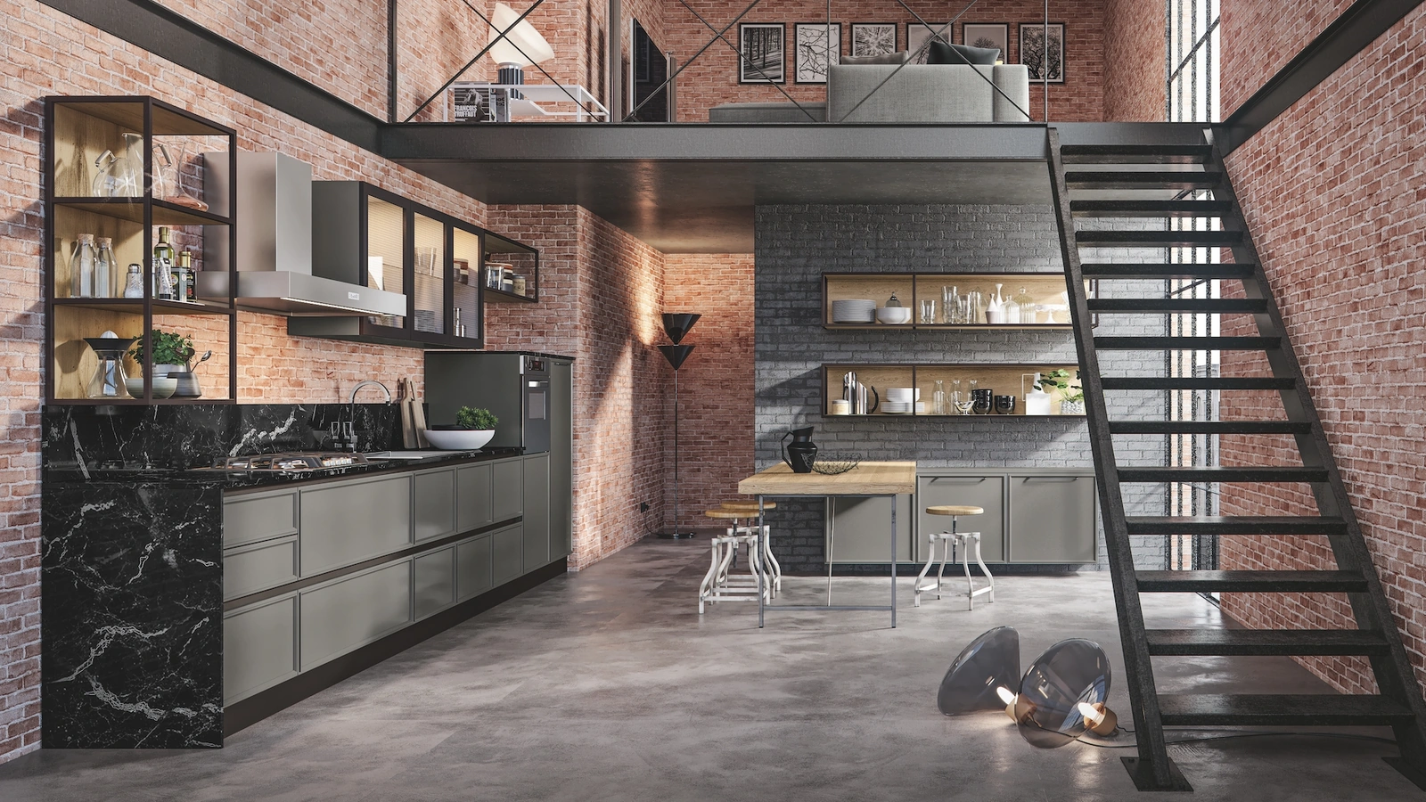 Cucina Moderna Etica lineare in laccato opaco di Home Cucine