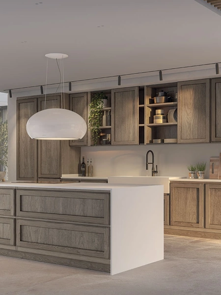 Cucina Moderna con isola Giorgina Legno Brown in castagno di Zappalorto