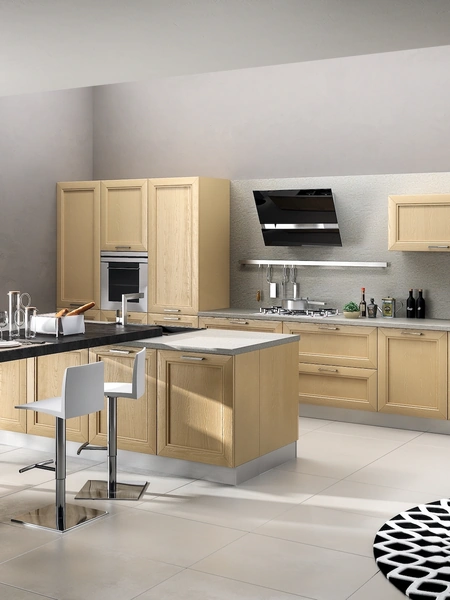 Cucina Moderna in frassino Metropoli con isola di Home Cucine