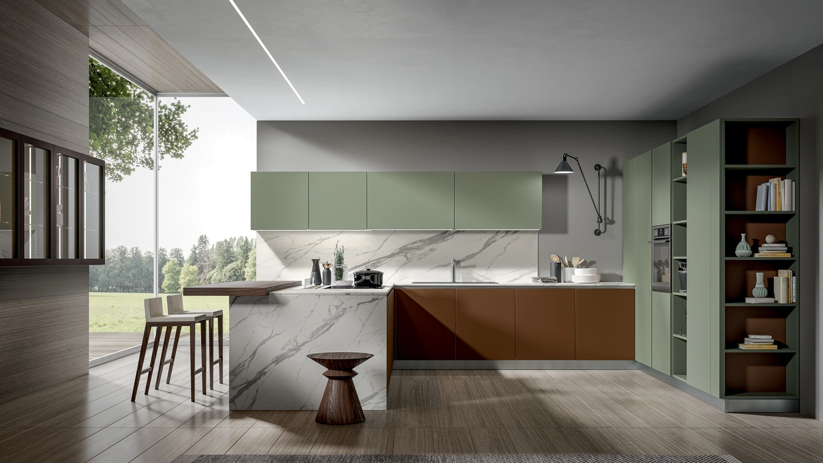 Cucina Moderna Klee con penisola di Home Cucine