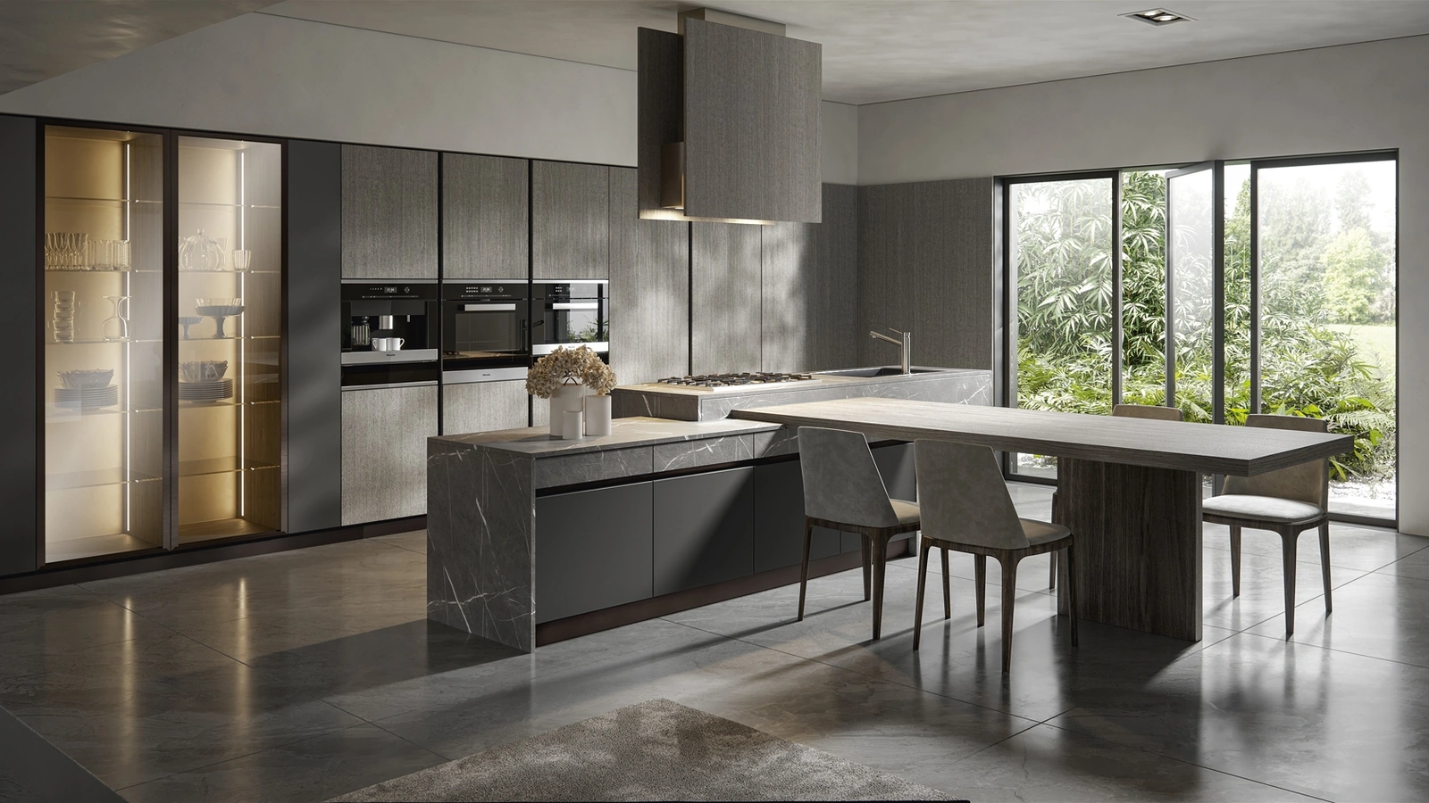 Cucina Moderna Logos con isola di Home Cucine