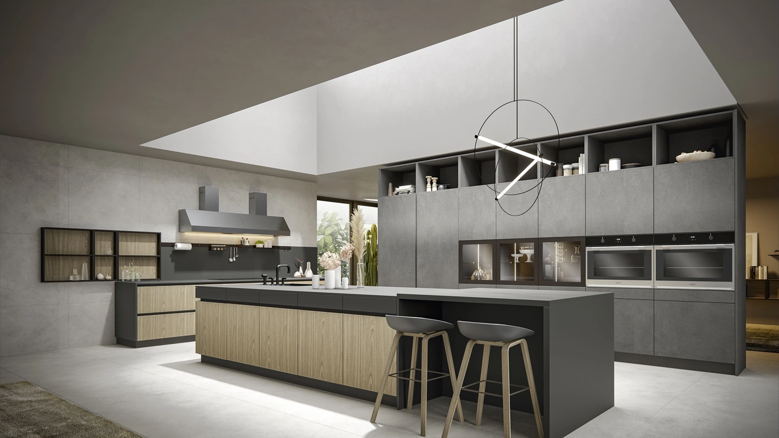 Cucina Moderna Logos con isola di Home Cucine