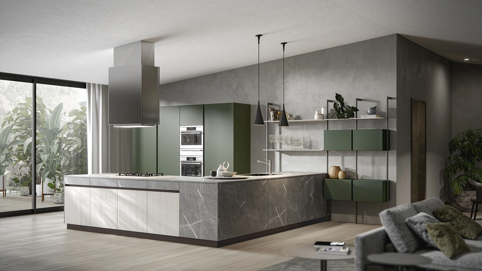 Cucina Moderna Logos con penisola di Home Cucine