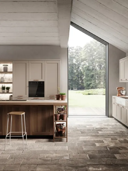 Cucina Moderna con isola Médea in bilaminato di Miton