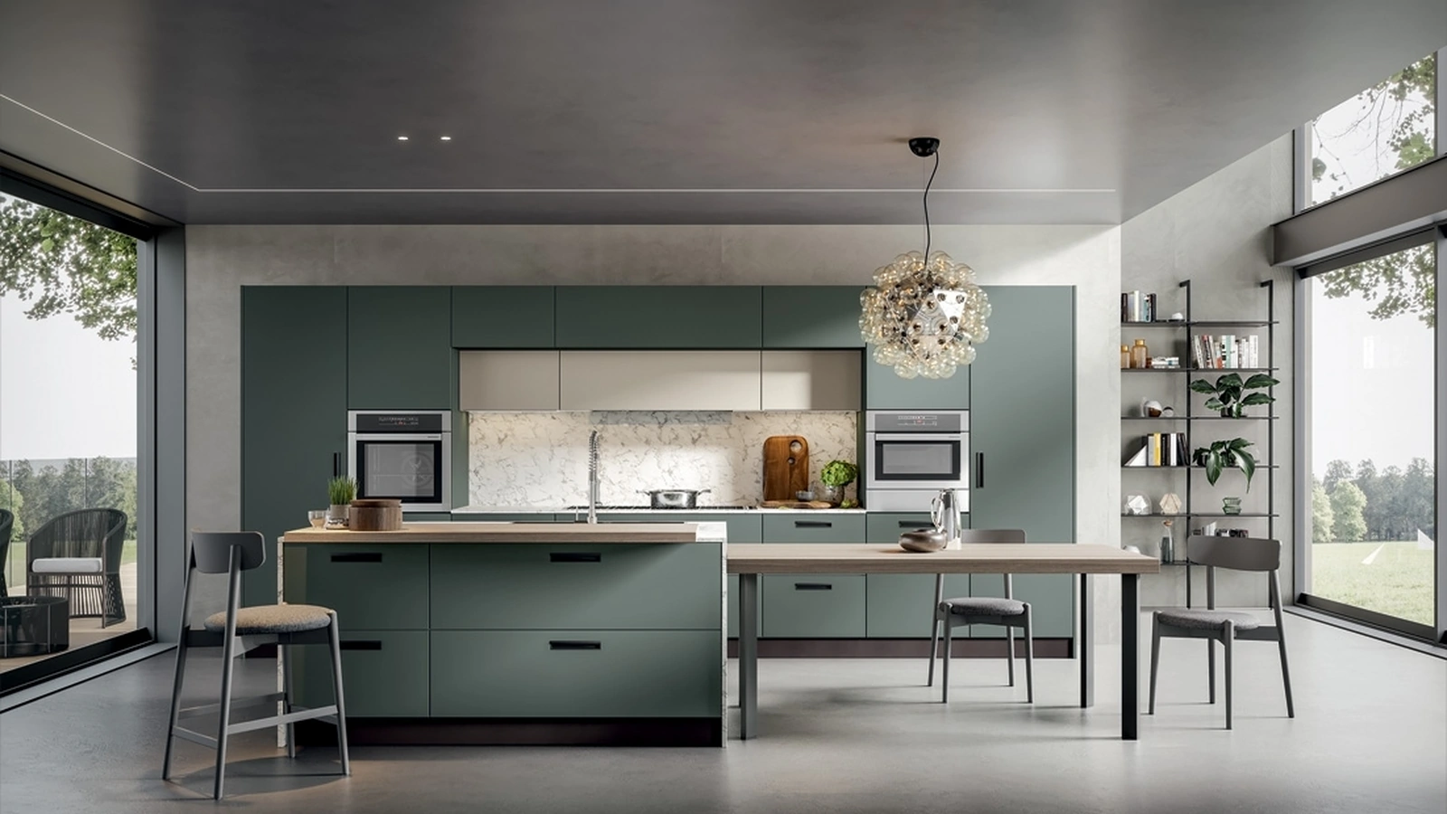 Cucina Moderna Mela con isola di Home Cucine