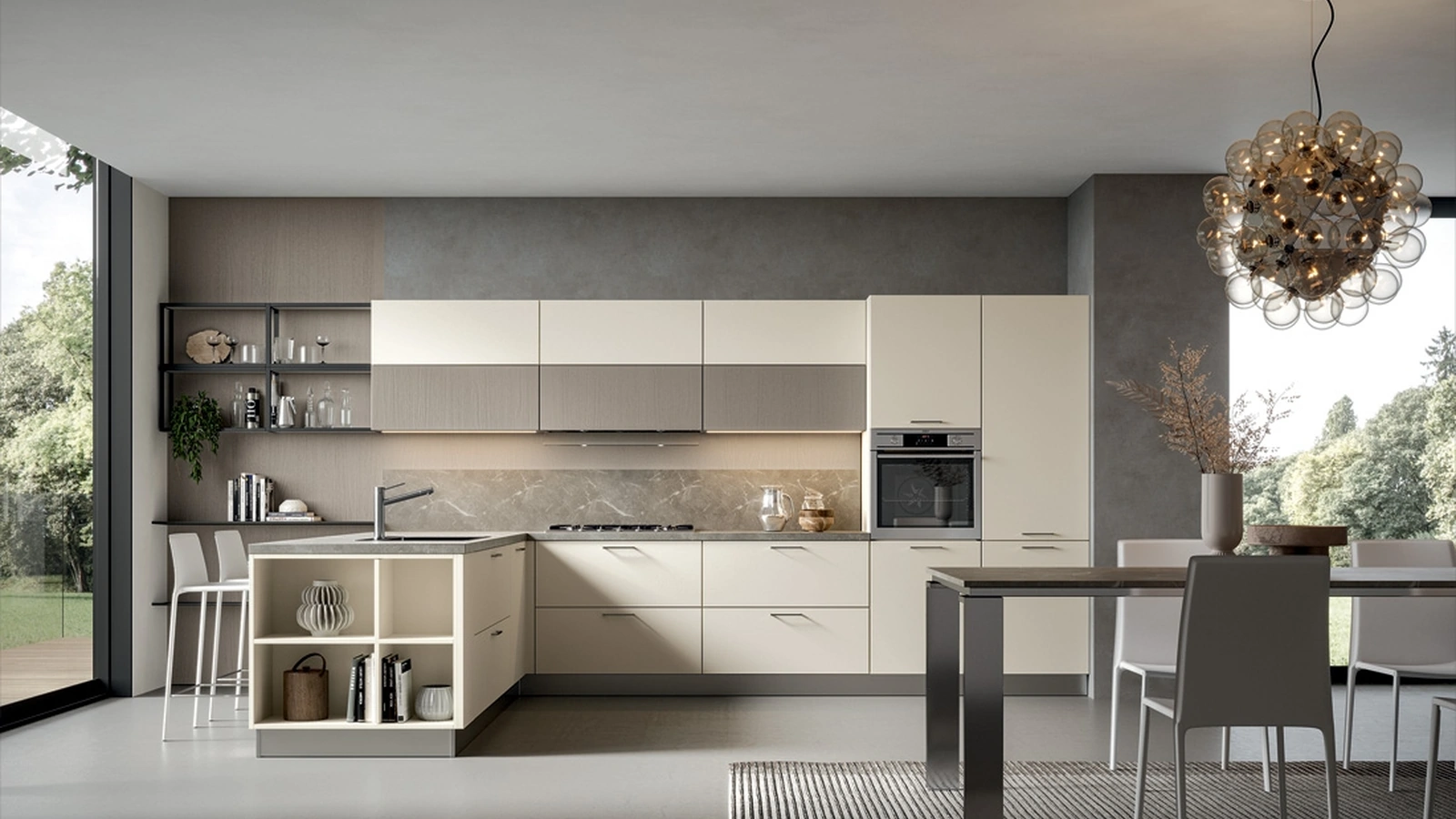 Cucina Moderna Mela con penisola di Home Cucine