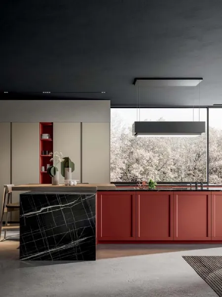 Cucina Moderna Nexa con isola in laccato di Home Cucine