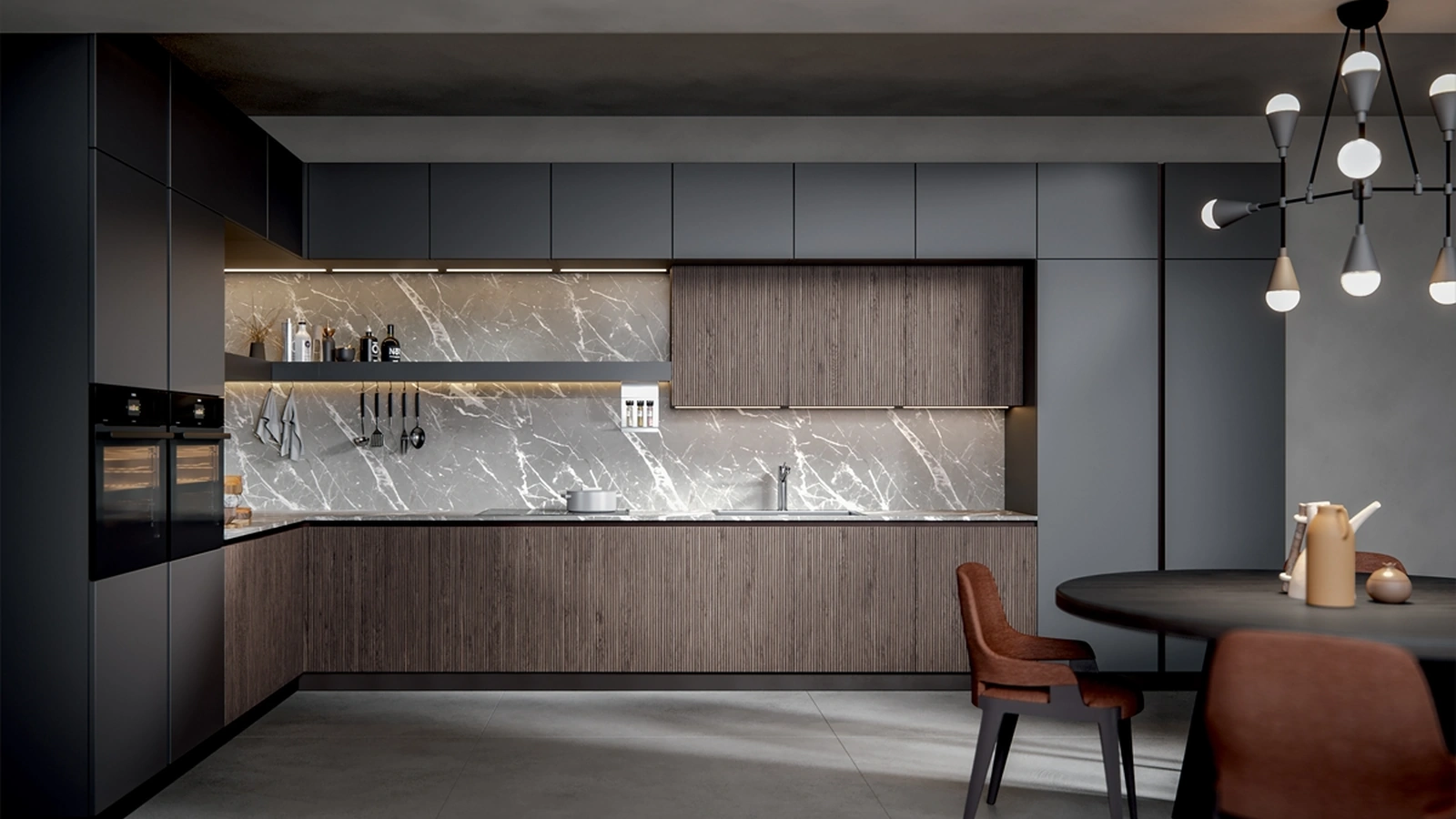 Cucina Moderna Palù angolare in PVC di Home Cucine