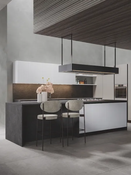 Cucina Moderna Palù con isola in PVC di Home Cucine