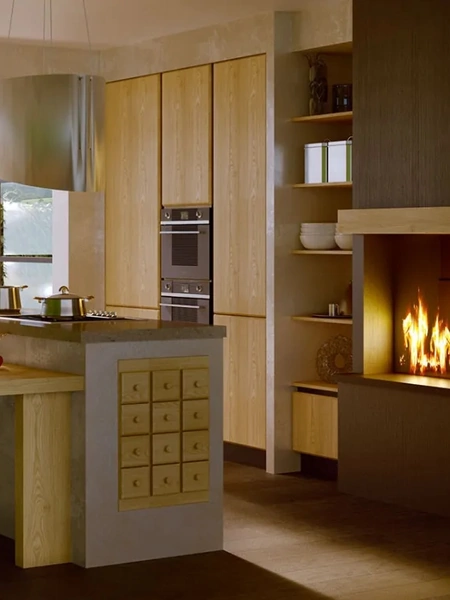 Cucina Moderna in legno con isola Traccia Naturale di Zappalorto