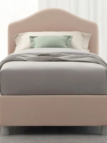 Letto singolo in tessuto Luxury con testiera sagomata di Oggioni