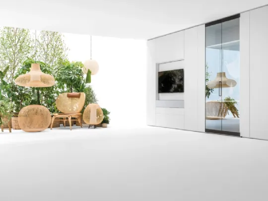 Living con ante in vetro
